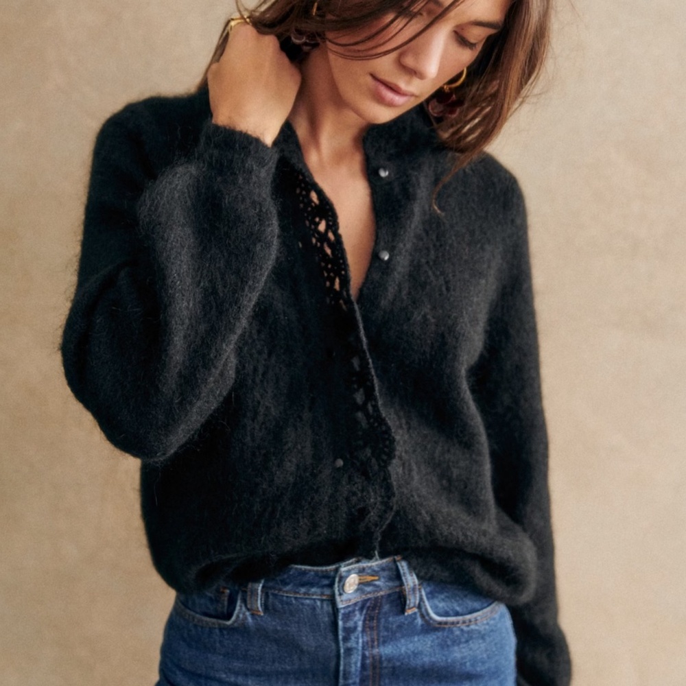 Sezane Angie Cardigan - black, size small